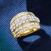 image:imageRossSimons 200 ct tw Baguette and Round Diamond MultiRow Ring in 18kt Gold Over SterlingDiamond