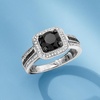 image:imageRossSimons 200 ct tw Black and White Diamond Ring in Sterling SilverDiamond