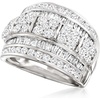 image:imageRossSimons 200 ct tw Round and Baguette Diamond MultiRow Ring in 14kt White GoldDiamond