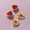 image:imageRossSimons 420 ct tw Ruby and 30 ct tw Rhodolite Garnet Jewelry Set Heart and Flower Earrings in 18kt Gold Over Sterling
