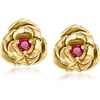 image:imageRossSimons 420 ct tw Ruby and 30 ct tw Rhodolite Garnet Jewelry Set Heart and Flower Earrings in 18kt Gold Over Sterling