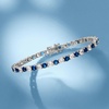image:imageRossSimons 435 ct tw Simulated Gemstone and 435 ct tw CZ Tennis Bracelet in Sterling SilverSapphire