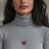 image:imageRossSimons 490 ct tw Rhodolite Garnet and 400 ct tw White Topaz Reversible Puffed Heart Pendant Necklace in Sterling Silver 18 inches