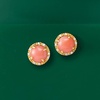 image:imageRossSimons Coral and DiamondAccented Stud Earrings in 14kt Yellow Gold