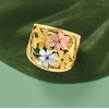 image:imageRossSimons Italian 14kt TriColored Gold Floral RingNo Gemstone