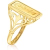 image:imageRossSimons Italian 24kt Yellow Gold FleurDeLis 1Gram Ingot Ring With 14kt Yellow Gold BandNo Gemstone