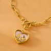 image:imageRossSimons Pink Opal Heart Charm With Single Rhodolite Garnet in 18kt Gold Over Sterling