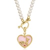 image:imageRossSimons Pink Opal Heart Charm With Single Rhodolite Garnet in 18kt Gold Over Sterling