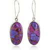 image:imageRossSimons Purple Turquoise Oval Drop Earrings in Sterling Silver