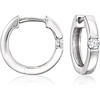 image:imagePure Collection by RossSimons 010 ct tw Diamond Hoop Earrings in Sterling Silver