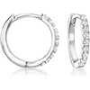 image:imagePure Collection by RossSimons 015 ct tw Diamond CharmCompatible Huggie Hoop Earrings in Sterling Silver