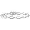 image:imagePure Collection by RossSimons 015 ct tw Diamond Paper Clip Link Bracelet in Sterling SilverDiamond