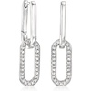 image:imagePure Collection by RossSimons 015 ct tw Diamond Paper Clip Link Removable Drop Earrings in Sterling Silver