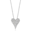 image:imagePure Collection by RossSimons 020 ct tw Pave Diamond Heart Necklace in Sterling Silver 18 inches