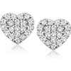 image:imagePure Collection by RossSimons 020 ct tw Pave Diamond Heart Stud Earrings in Sterling Silver