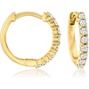 image:imagePure Collection by RossSimons 025 ct tw Diamond Huggie Hoop Earrings in 14kt Yellow Gold