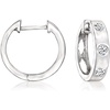 image:imagePure Collection by RossSimons 025 ct tw Diamond Huggie Hoop Earrings in Sterling Silver