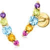 image:imagePure Collection by RossSimons 034 ct tw MultiGemstone Curved FlatBack Stud Earrings in 14kt Yellow Gold