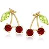 image:imagePure Collection by RossSimons 050 ct tw Garnet and 20 ct tw Peridot Cherry Stud Earrings in 14kt Yellow Gold
