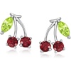 image:imagePure Collection by RossSimons 050 ct tw Garnet and 20 ct tw Peridot Cherry Stud Earrings in Sterling Silver
