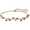 image:imagePure Collection by RossSimons 080 ct tw Garnet and 30 ct tw Pink Topaz Leaf Bolo Bracelet in 18kt Gold Over Sterling