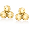 image:imagePure Collection by RossSimons 25mm Italian 14kt Yellow Gold TripleBead Stud Earrings