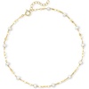 image:imagePure Collection by RossSimons 335mm Cultured Pearl Station LumachinaChain Anklet in 14kt Yellow Gold 9 inches