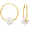 image:imagePure Collection by RossSimons 56mm Cultured Pearl Removable Hoop Earrings in 14kt Yellow Gold