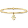 image:imagePure Collection by RossSimons Italian 3mm 18kt Gold Vermeil Bead Stretch Bracelet With Enamel Hamsa Charm70 Inches