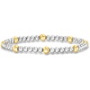 image:imagePure Collection by RossSimons Italian 45mm Sterling Silver and 18kt Gold Over Sterling Bead Stretch Braceletno gemstone