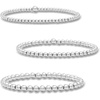 image:imagePure Collection by RossSimons Italian Sterling Silver Jewelry Set 3 35mm Bead Stretch Braceletsno gemstone
