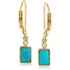 image:imagePure Collection by RossSimons Turquoise Drop Earrings in 14kt Yellow Gold