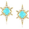 image:imagePure Collection by RossSimons Turquoise Starburst Earrings With Diamond Accents in 14kt Yellow Gold