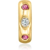 image:imageRossSimons 026 ct tw Diamond and 10 ct tw Rhodolite Garnet Bead Charm in 18kt Gold Over Sterling
