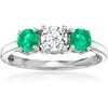 image:imageRossSimons 050 Carat LabGrown Diamond Ring With 40 ct tw Emeralds in 14kt White GoldDiamond