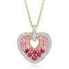 image:imageRossSimons 050 ct tw Rhodolite Garnet 40 ct tw White Zircon and 30 ct tw Pink Tourmaline Heart Pendant Necklace in 18kt Gold Over Sterling 18 inches