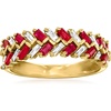 image:imageRossSimons 060 ct tw Ruby and 28 ct tw Diamond Baguette Ring in 14kt Yellow GoldRuby