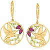 image:imageRossSimons 090 ct tw Rhodolite Garnet and 70 ct tw Peridot Hummingbird Drop Earrings in 18kt Gold Over Sterling