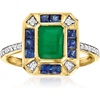 image:imageRossSimons 100 Carat Emerald and 60 ct tw Sapphire Ring With 11 ct tw Diamonds in 14kt Yellow GoldEmerald