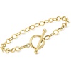 image:imageRossSimons 10kt Yellow Gold CableLink Toggle Braceletno gemstone
