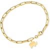 image:imageRossSimons 10kt Yellow Gold Elephant Charm Paper Clip Link Braceletno gemstone