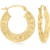 image:imageRossSimons 10kt Yellow Gold Greek Key Hoop Earrings