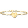 image:imageRossSimons 10kt Yellow Gold Heart Paper Clip Link Braceletno gemstone