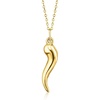 image:imageRossSimons 10kt Yellow Gold Italian Horn Pendant NecklaceNo Gemstone