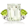 image:imageRossSimons 1100 Carat EmeraldCut Prasiolite and 140 ct tw Peridot Ring in Sterling SilverPeridot