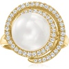 image:imageRossSimons 11mm Shell Pearl and 40 ct tw CZ Swirl Ring in 18kt Gold Over Sterling