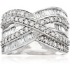 image:imageRossSimons 125 ct tw Baguette and Round Diamond Highway Ring in Sterling SilverDiamond