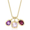 image:imageRossSimons 160 ct tw Tonal Amethyst and 90 Carat Rhodolite Garnet 3Pendant Necklace in 18kt Gold Over Sterling 18 inches