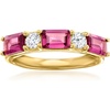 image:imageRossSimons 180 ct tw Rhodolite Garnet and 31 ct tw LabGrown Diamond Ring in 18kt Gold Over SterlingDiamond