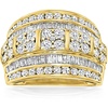 image:imageRossSimons 200 ct tw Baguette and Round Diamond MultiRow Ring in 18kt Gold Over SterlingDiamond